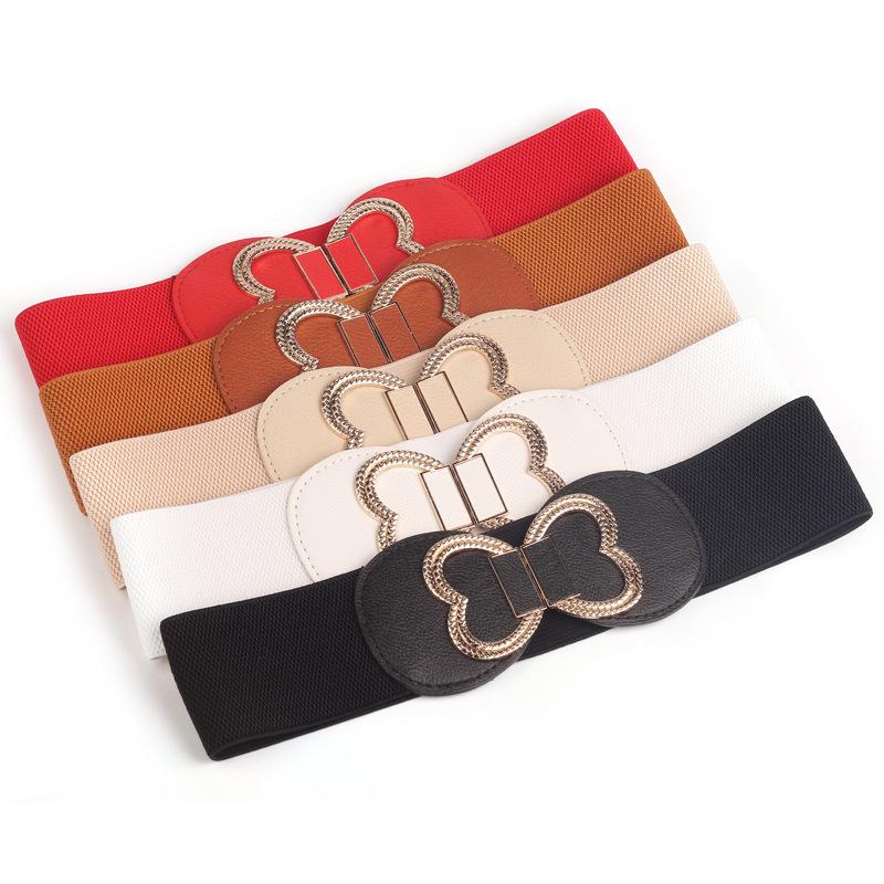 

Belts 2022Fashion Bow Elastic Belt Decorative Black Waist Female Thin Skirt Windbreaker Down Wide