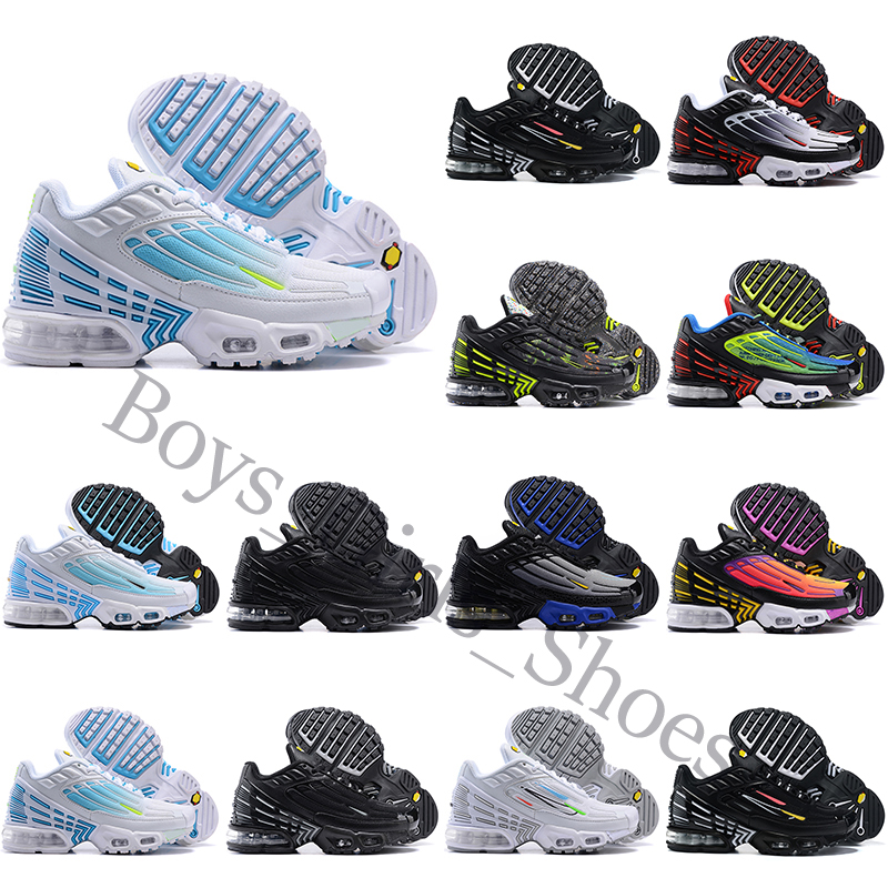 

Tn Plus 3 III Tuned Chaussures Kids Shoes Boys girls Triple White Black OG baby Children Trainers Sneakers Sports Runners, Photo color