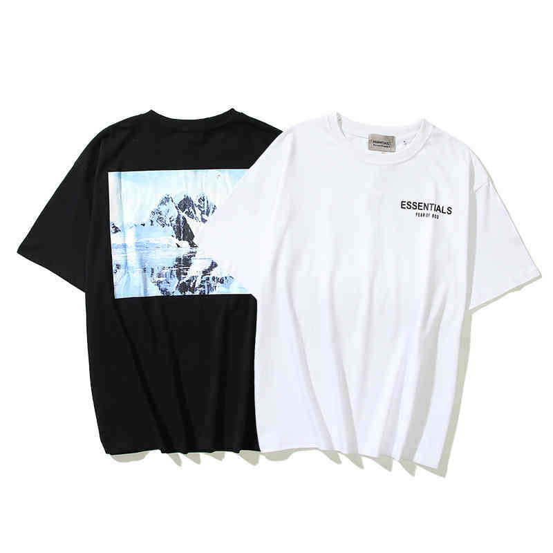 Men's Fashion Personality Trend New Short-sleeved Brand Wholesale Fog Multi Thread Essentials Printed Short Sleeve T-shirt and Women's Rou