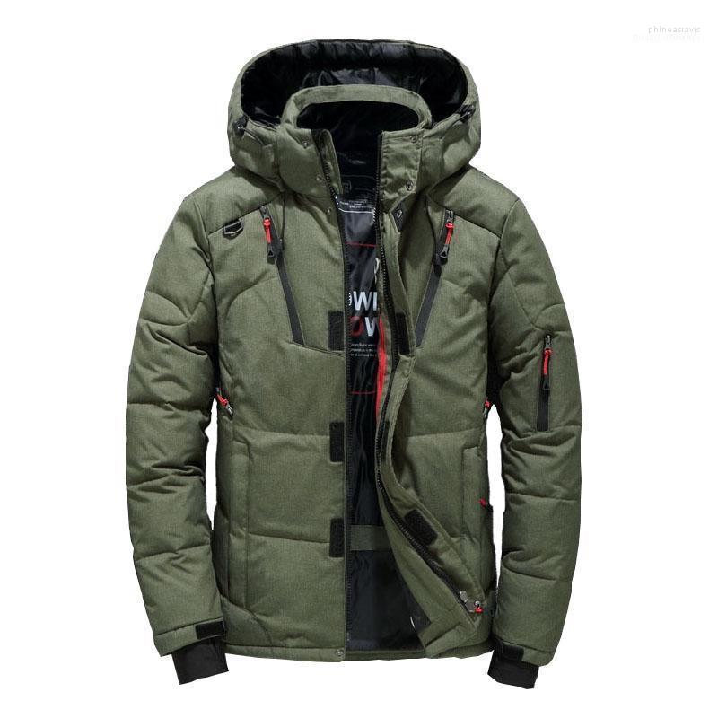 

Men's Down & Parkas Mcikkny Fashion Winter Warm Jackets Outwear Casual Thermal Duck Parka Coats Male Hooded1 Phin22, Black