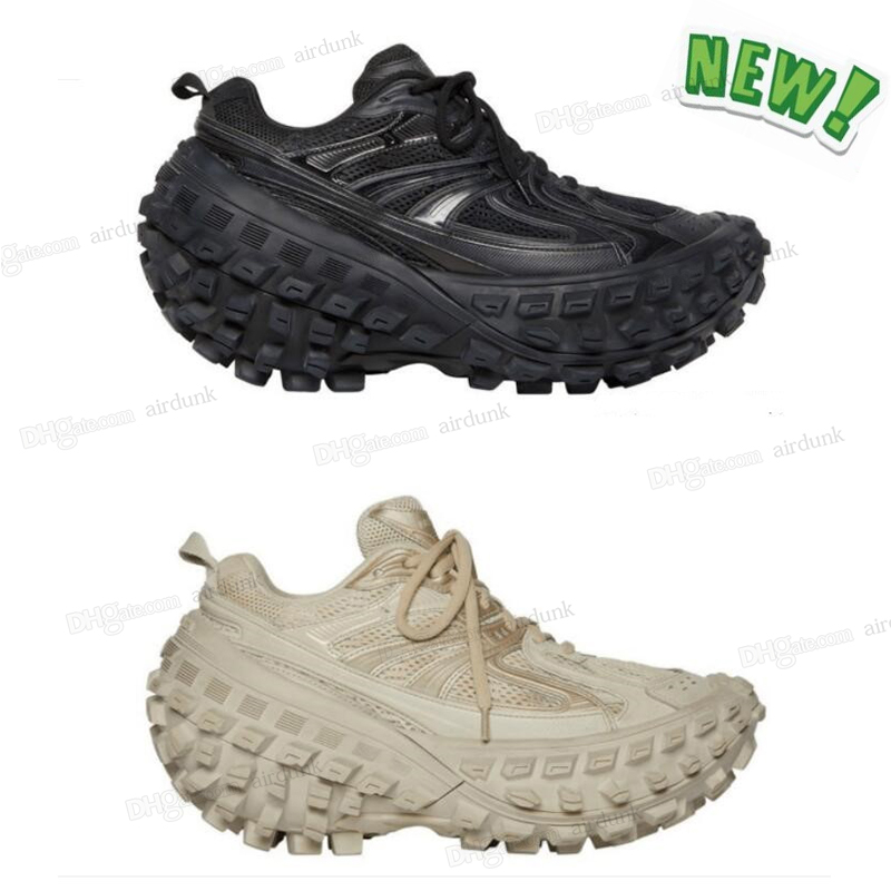 

2022 New Designer Brand Men Women Casual Shoes Platform Defender Sneakers Beige Black Tire Shoes STARS LOVES Mens Trainers Dad Tank Track Shoe Sports 35-45, 100#