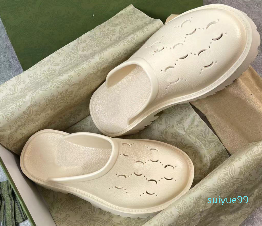 

luxury brand designer Women platform perforated sandals slippers made of transparent materials fashionable sexy lovely sunny beach shoes, Color 1