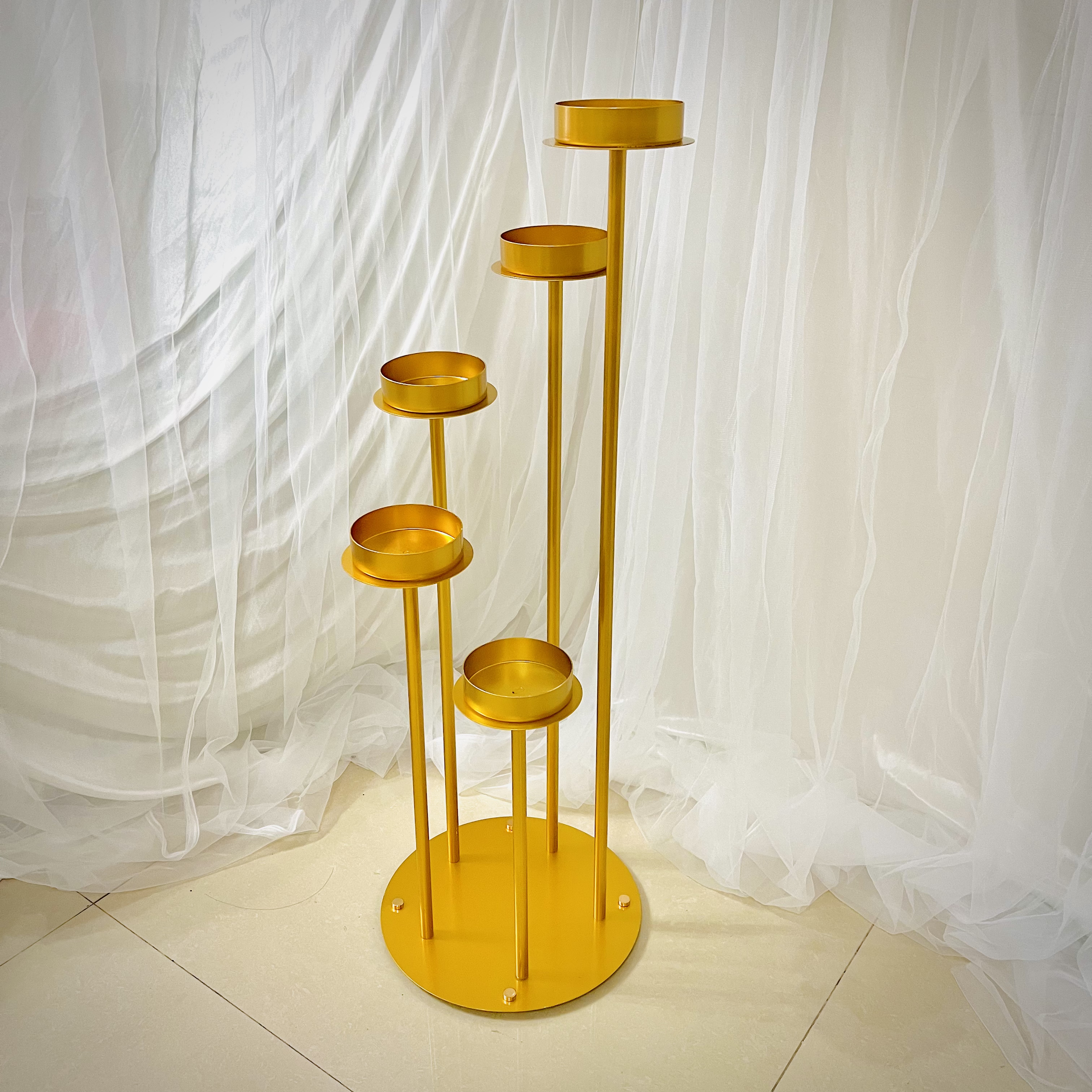 

10 PCS Wedding Decoration Luxury Metal Candlestick Candle Stand Big Candle Cup Holder Engagement Anniversary Birthday Flower Table Centerpiece Ornaments Display, Gold