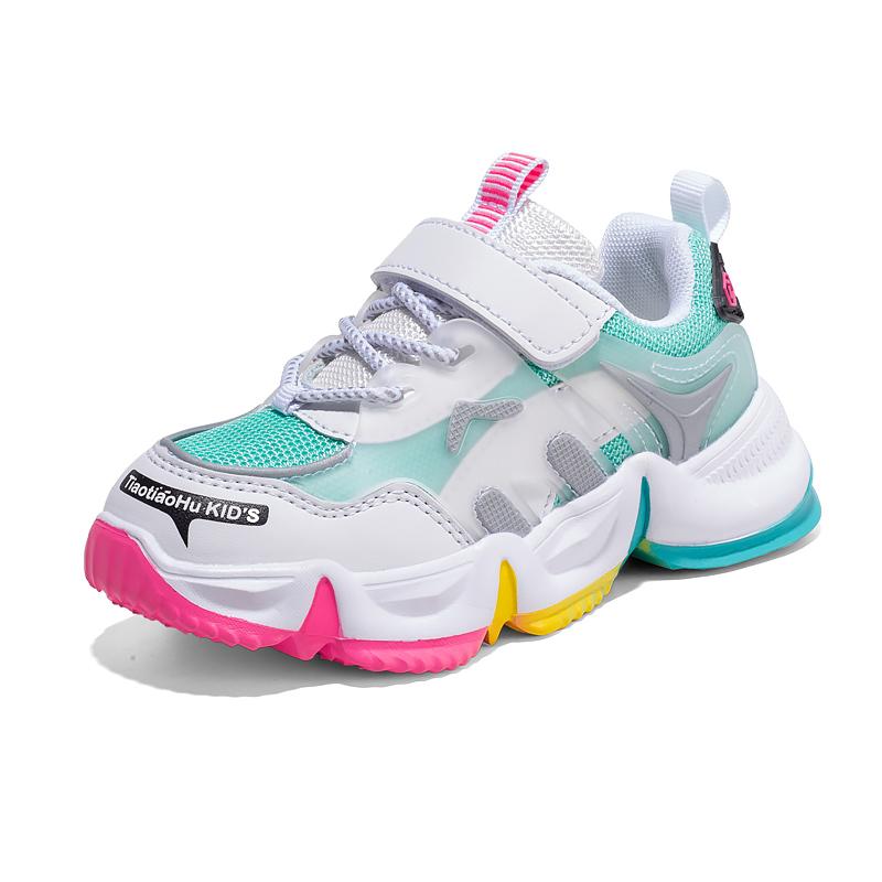 

Athletic & Outdoor Spring Kids Sneakers Casual Breathable Tennis Shoes Fashion Rainbow Bottom Young Children Soft Comfortable Girls ShoeAthl, White
