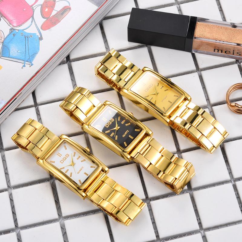 

Wristwatches Fashion Square Watch Ladies Wish Gold Quartz Bar Nail Wholesale, Gold gold