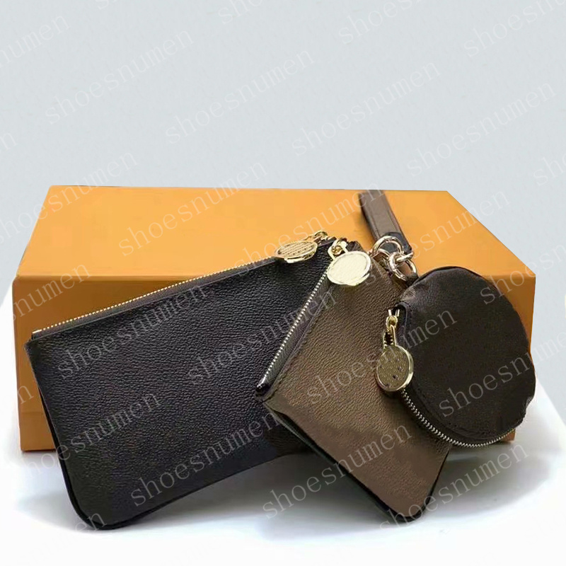 

TOP Luxurys Wallet favorite accessories 3 pcs/set women Crossbody Purse Messenger bags Handbags Flowers shoulder lady Leather with box 68756#LPK01, #01 brown flower