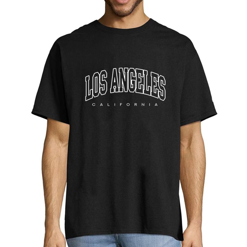 

Men's T-Shirts Los Angeles California Funny Letter Men Cotton T-shirt Boy Summer Short Sleeve O Neck Tops Tee Women CLothes Drop ShipMen's, T444a-grey