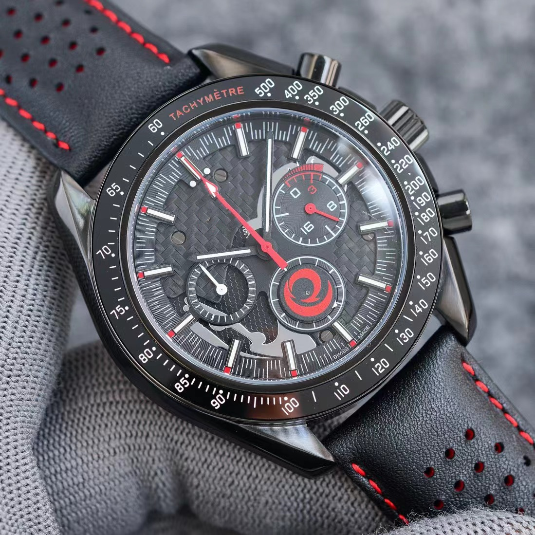 

44mm designer watches Apollo Commemorative Edition Watches Dark Side Moon 311.92.44.30.01.002 Quartz Chronograph Mens Watch Black Dial Steel SS Bracelet HWOM C1, Tool