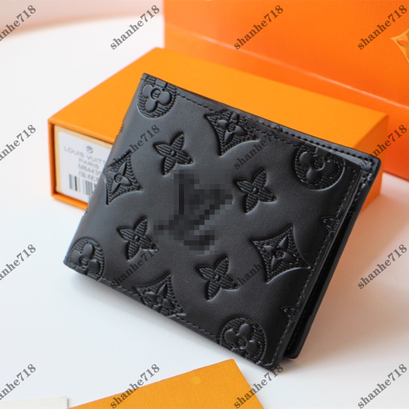 

Real Cowhide Black Emboss Multiple Zippy Short Wallets Victorine Coin Purse Card Holder Designer Clutch Bags Lady Purses Women Luxury Bag, Bubble paper package