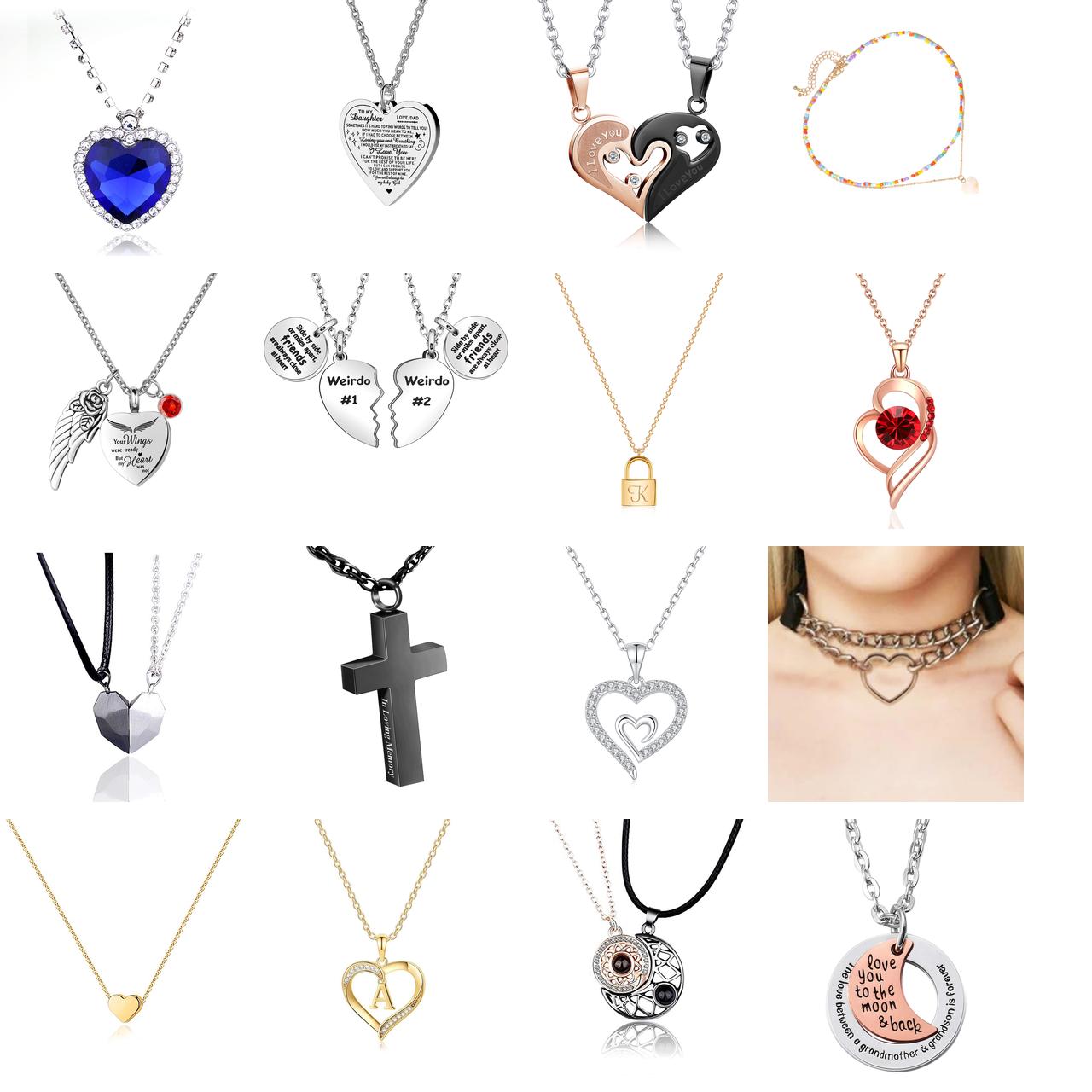 

Pendant Necklaces Stainless Steel Mens Womens Couple Necklace Friendship Puzzle Cz Love Matching Heart Pendants Black Rosegold amhKM
