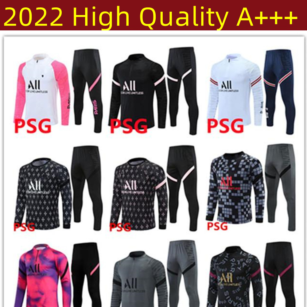 

21/22 PSGS tracksuit 2021 2022 soccer Jersey kids and men training suit long sleeve Football kit uniform chandal adult boys