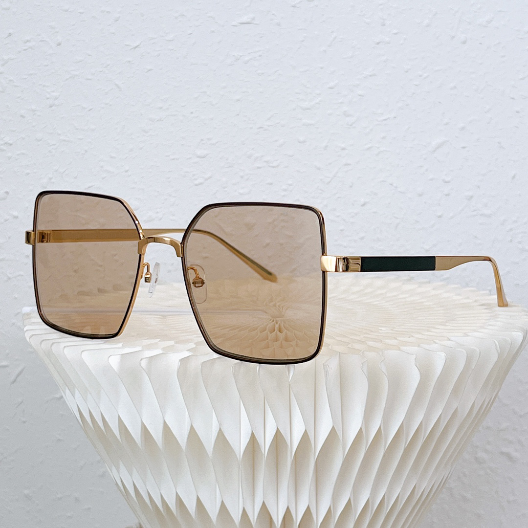 

New fashion sunscreen brown sunglasses women's high-end diamond cut edge sunglasses men's trendy Korean version