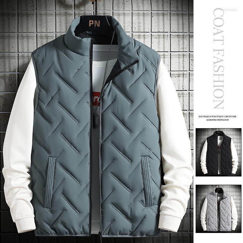 

Men's Vests Fashion Mens Jacket Sleeveless Vest 2022 Autumn Winter Casual Coats Male Cotton Men Thicken Waistcoat -5xl Kare22, Black