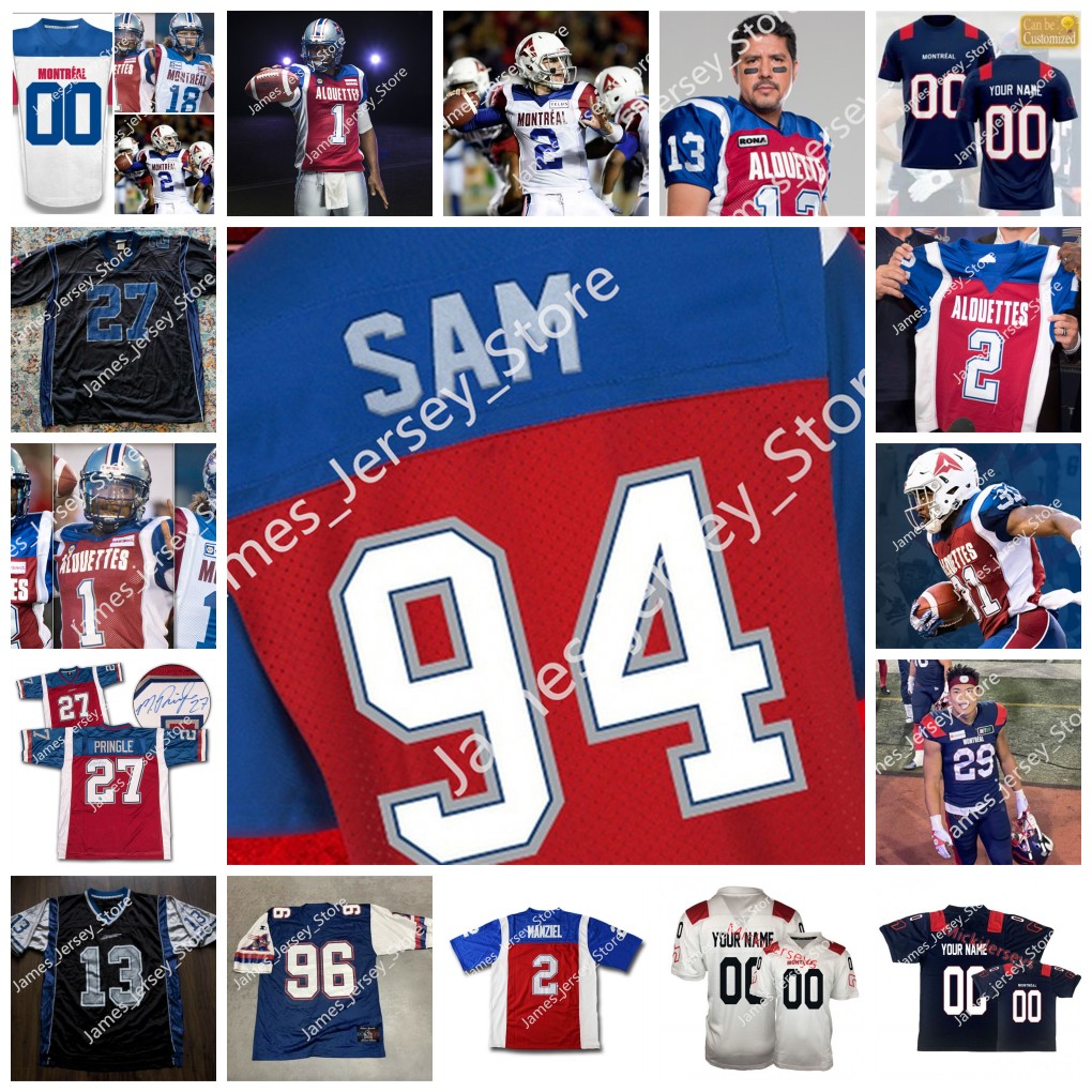 

Custom CFL Montreal Alouettes Jersey 89 Fabian Guerra 11 Kaion Julien-Grant 88 Kevin Kaya 87 Geno Lewis 1 Hergy Mayala 81 Rashaun Simonise Reggie White Jr. 9 Jake Wieneke, 14