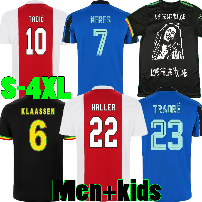 

21 22 Bob Marley third soccer jerseys 2021 2022 black KUDUS ANTONY BLIND BERGHUIS KLAASSEN Ajaxs NERES CRUYFF LITTLE BIRDS football shirt men kids kit uniforms