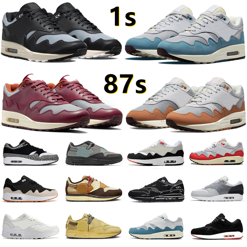 

1 87 men women Running Shoes 1s Patta Aqua Noise Black Grey Monarch Night Maroon Baroque Brown Cave Stone Saturn Gold London Amsterdam mens Sports Sneakers 36-45, Color#36