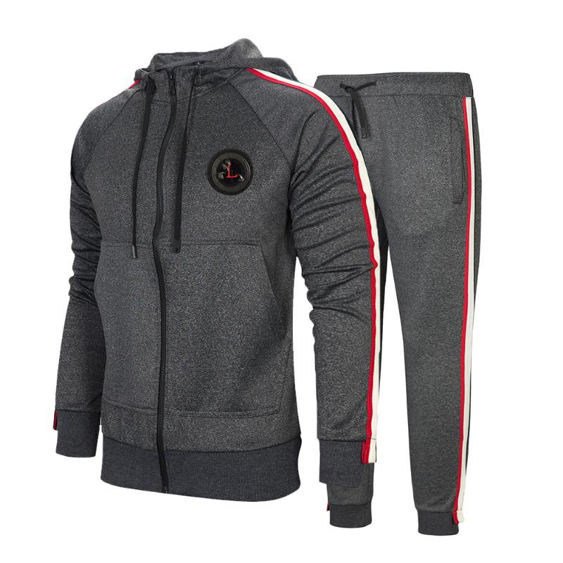 

Men' Tracksuits Spring And Autumn Cross-border Sports Suit Men' Large Size Casual Hoodie Tide Brand Thin Two-piece SetMen, Black