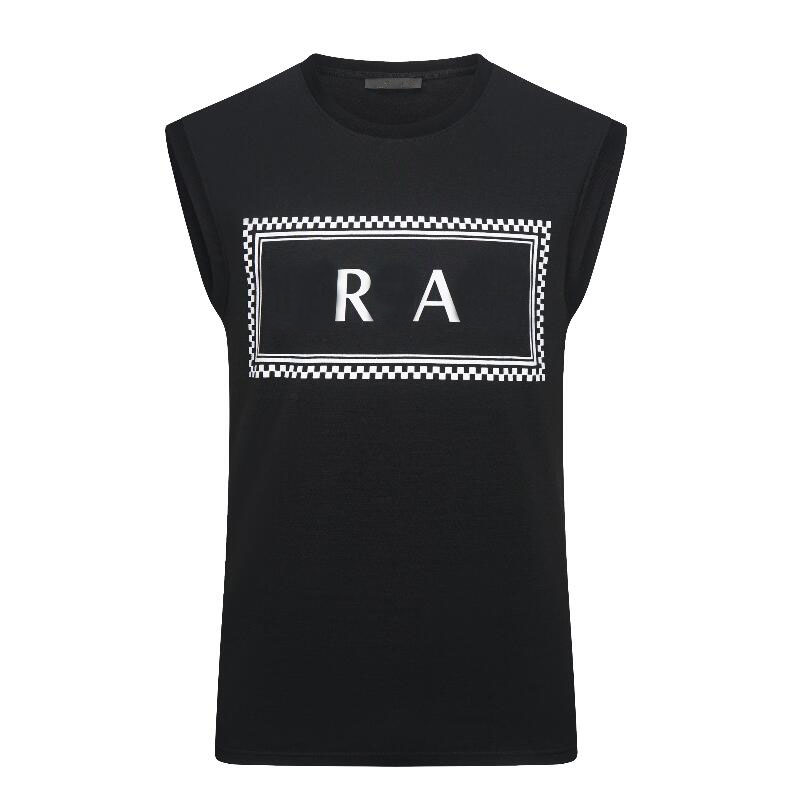 

Men's Tank Tops Cotton Sleeveless T Shirt Designer Letters Printed Sexy Off Shoulder Vest Summer Casual Mens Clothing Loose Breathable Gym Fitness Sportswear, Black