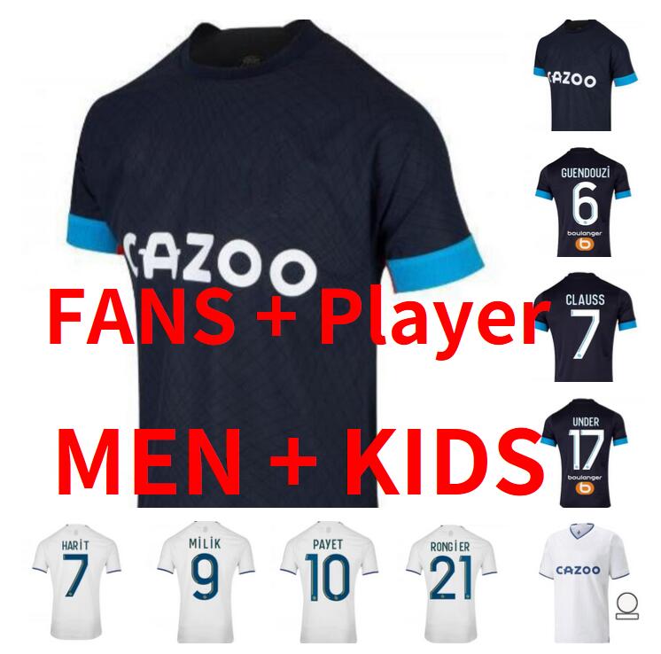 

FANS player version 22 23 Marseilles ALEXIS Soccer jerseys milik maillot de foot om 2022 2023 Camiseta PAYET BAKAMBU CLAUSS GERSON RONGIER MEN KIDS KIT football shirt
