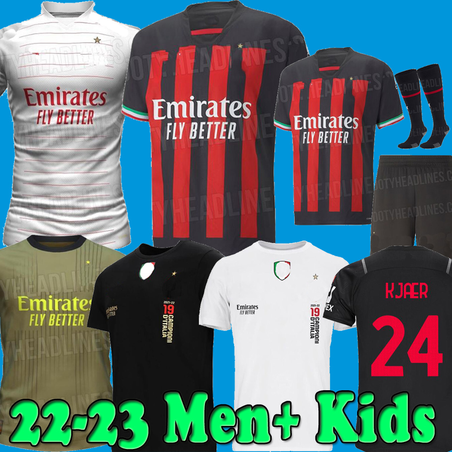 

AC 21 22 23 GIROUD soccer jersey IBRAHIMOVIC KESSIE football shirt 2021 2022 2023 TONALI REBIC Camiseta de futbol THEO BRAHIM R.LEAO LAZETIC Fourth Ac Milans CHAMP19NS, Kids 21 22 home