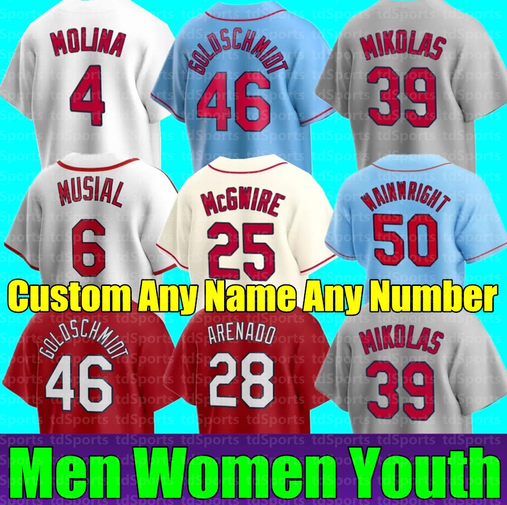 

2022 New Men Women Youth 28 Nolan Arenado 46 Paul Goldschmidt Baseball Jersey Yadier Molina Matt Carpenter Cardinal Ozzie Smith Harrison Bader Stan Musial