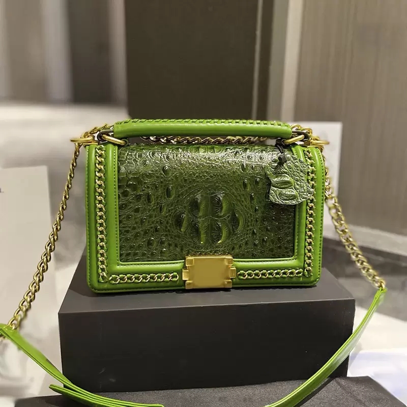 

Womens Luxury Designer Bags Multi-color Cowhide Flap Mini Shoulder Bag Classic Snake Print Scale Minions Gold-Tone Metal Chains Leather Crossbody Bag Handbags 25CM k, Additional shipping