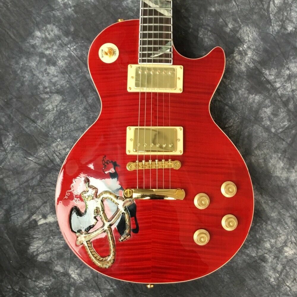 DIY Brand New Red Snake 6 String LP Electric Guitar-image-760097302