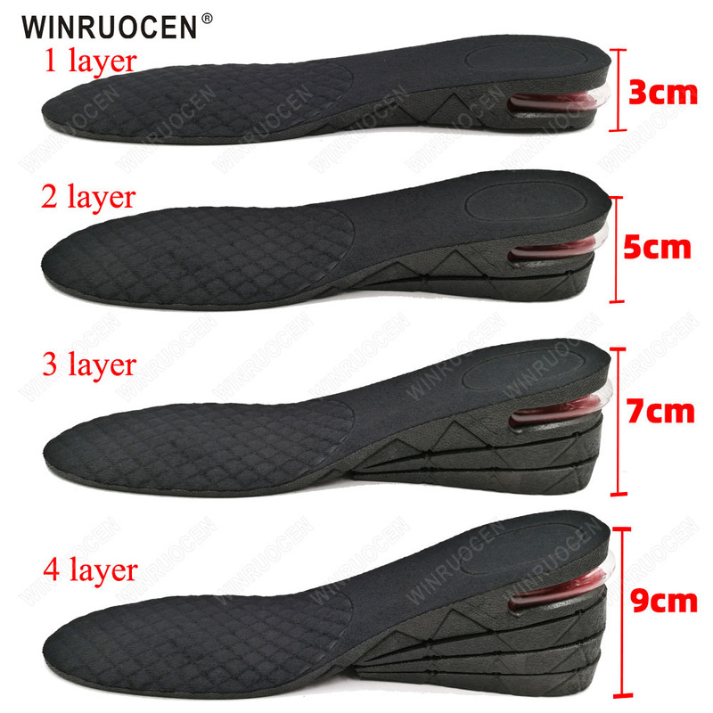 

WINRUOCEN 3 7cm Adjustable Cut Height Lift Increase Insoles With Air Cushion Shoe Heel Insert Taller Women Men Foot Pad 220610