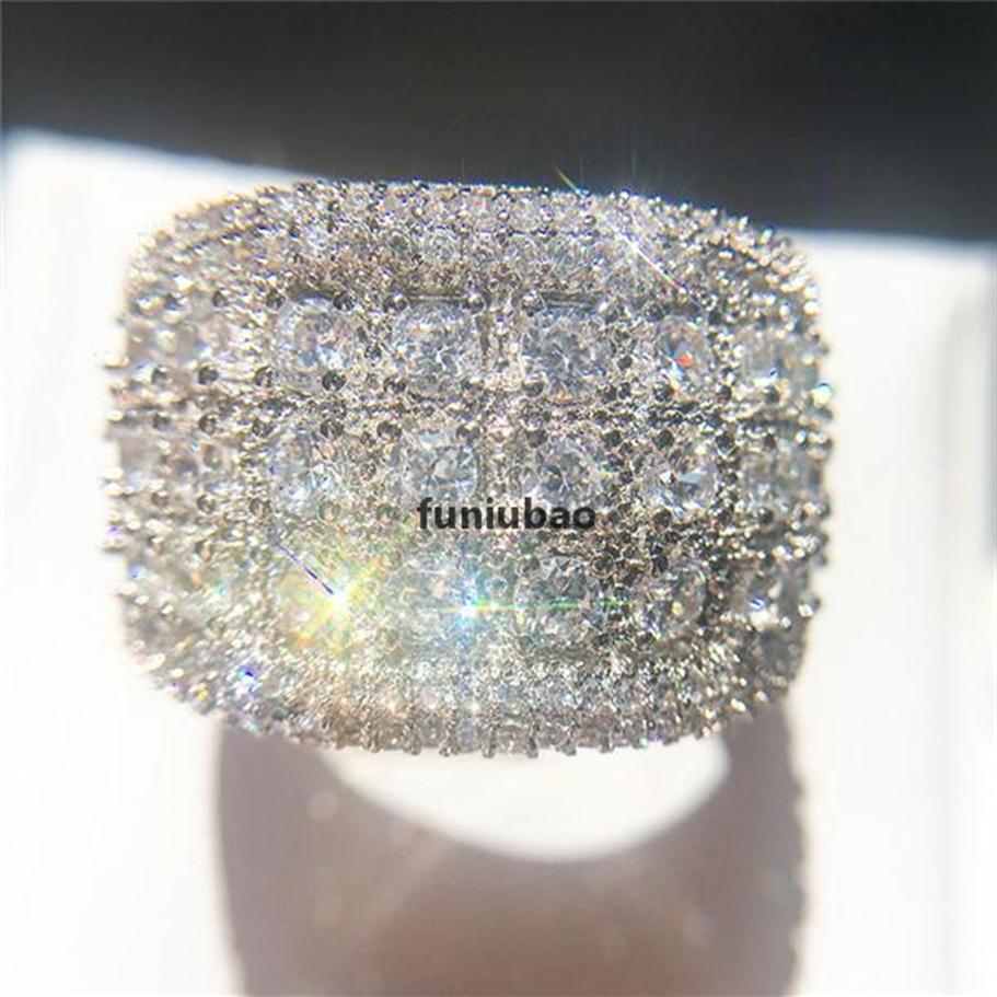 

New Fashion Zircon Mens Diamond Rings High Quality Engagement Rings For Women Silver Wedding Ring Jewelry207p