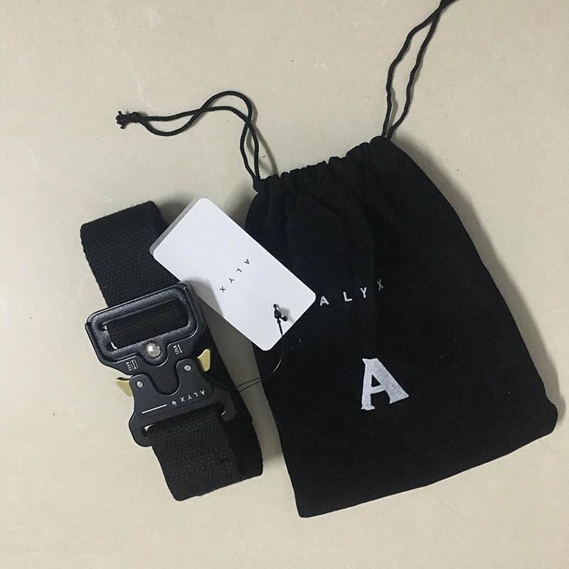 

Belts Hip Hop Unisex Metal Buckle ALYX Belt High Quality Functional Tactical Canvas Rollercoaster Safety 1017 9SMBelts, Black