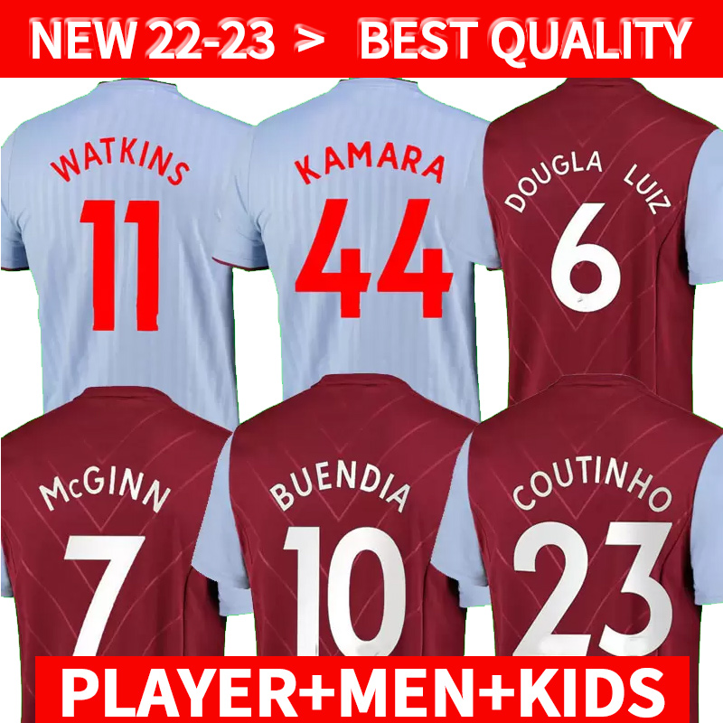

2022 2023 Kamara Soccer Jerseys 22 23 away WATKINS BUENDIA McGINN EL GHAZI DOUGLAS LUIZ MINGS coutinho CASH Diego Carlos Aston Villaes Football shirts player version, Blue