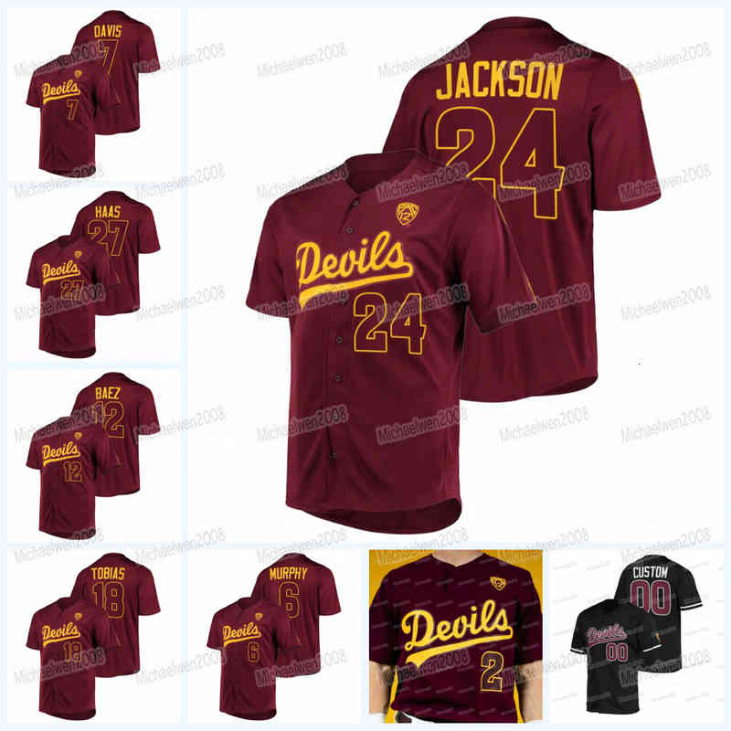 

Sun State Custom Devils Arizona Baseball Jersey Joe Lampe Travis Buck Nate Baez Ryan Campos Jacob Tobias Will Rogers Barry Bonds Reggie, Maroon