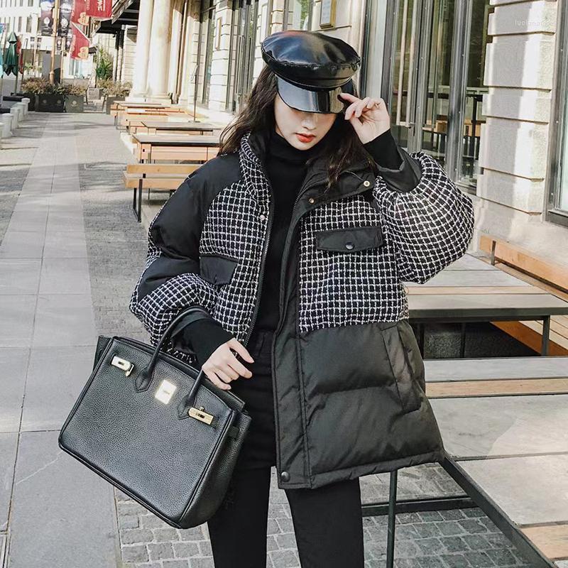 

Women' Down & Parkas Short Winter Fashion Small Splicing Coat Korean Loose High-Quality Explosive Cotton Padded Jacket Female CC1 Luci22, Photo color