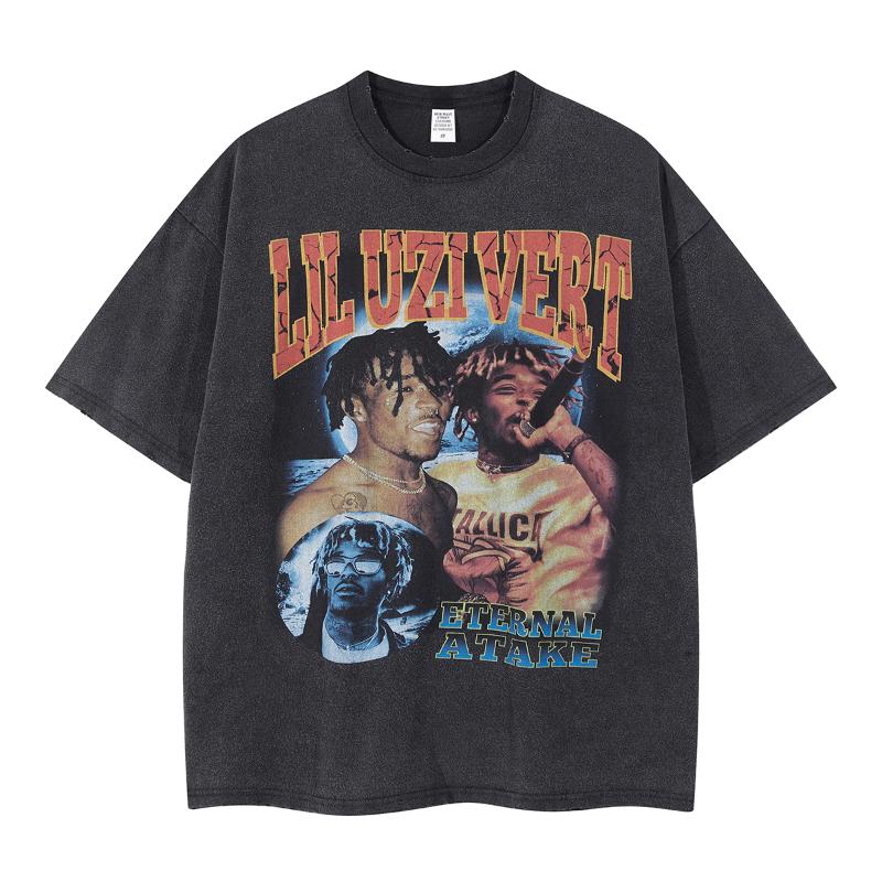 

Men's T-Shirts Summer Mens T-shirt Streetwear Vintage Washed Vert Graphics Cotton Casual Oversized Tee TopMen's, Black