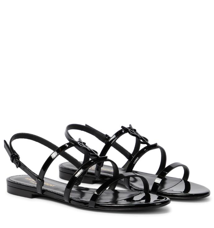 

Summer Perfect Cassandra Patent Leather Sandals Shoes Women Slingback Flats Strap Buckle Fastening Comfort Walking EU35-42.BOX