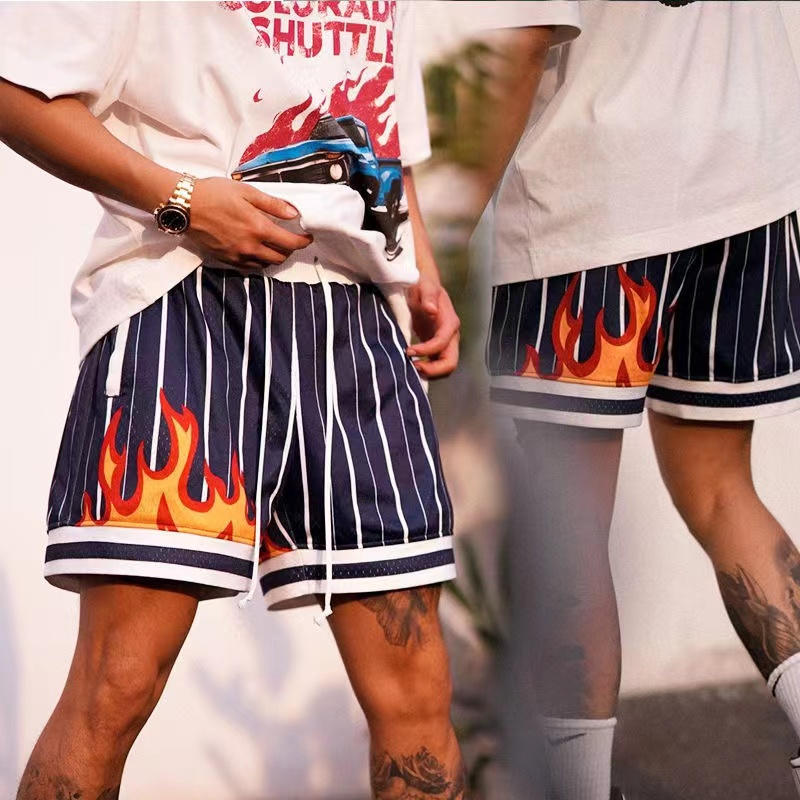 

Mens Shorts Basketball Sweatpant Training Pants Quick Dry Gym Sports Pant Loose Euro American Fashion Street Wear Elastic Beach Hot Fire, Blue