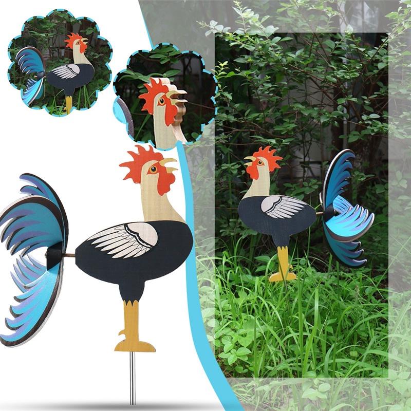 

Decorative Objects & Figurines Rooster Windmill Garden Courtyard Farm Decor Chicken Stakes Wind Spinners Sculpture Windmills Ornament