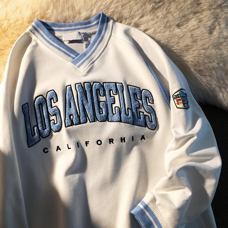 Women's Hoodies & Sweatshirts Harajuku Oversized Women Vintage Embroidered Los Angeles Men Korean Loose Sweat Y2K Spring Long Sleeve ShirtWo