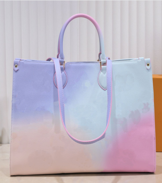 

Onthego designer bags Tote Sunrise Pastel Purse Monograms Pattern Handle Bags Luxury Handbag Women On The Go SPRING IN THE CITY, Pink 35cm