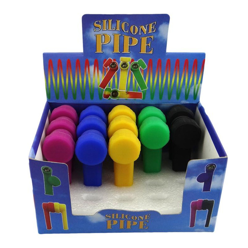 

wholesale Silicone metal mini Pipes high quality Tobacco with Bowl spoon smoking accessories