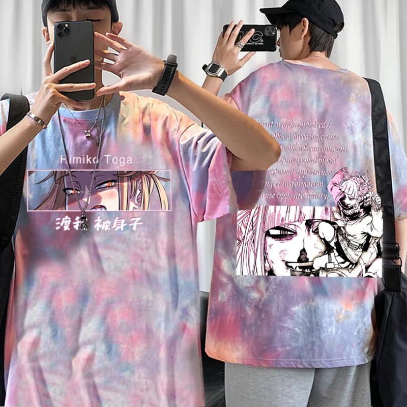 

Men's T-Shirts T-Shirt Funny Anime My Hero Academia Short Sleeve Unisex Fashion Shirt Himiko Toga Summer Hip Top Tees, Black