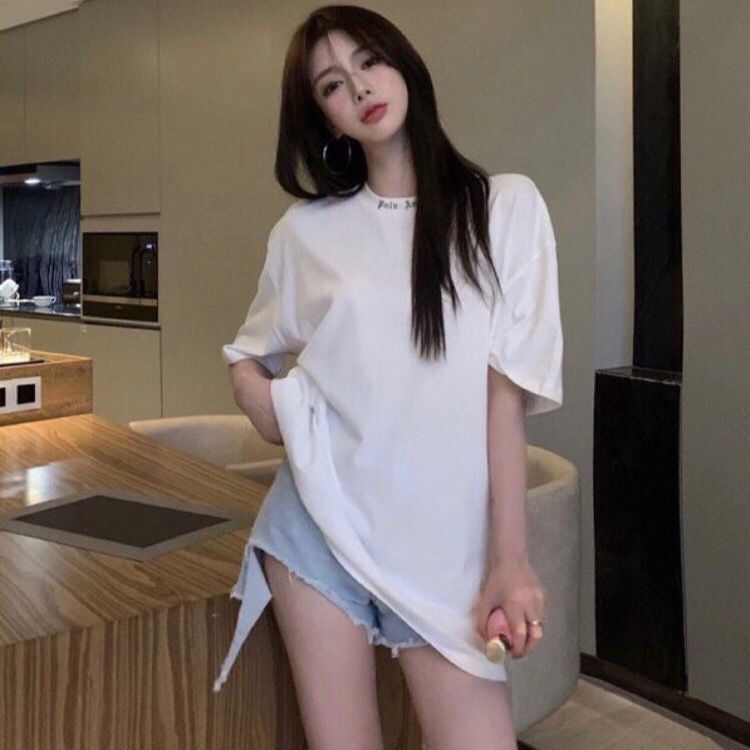 

PA back letter drop shoulder loose mens and womens short T-shirt fashion brand medium t shirts for poloshirt clothing blank