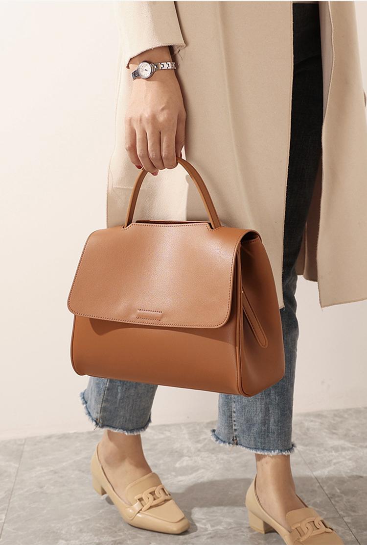 

Evening Bags Fashion High Quality Shoulder Handbags Women Genuine Leather Crossbody Ladies Casual Retro Design Tote Flap Bag Soft LeaEvening, Brown