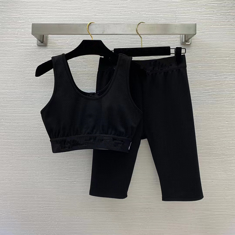 

2022 female swimwear women two piece pants crop with shorts Girls Tracksuit 2pcs set female vest tops, As photo