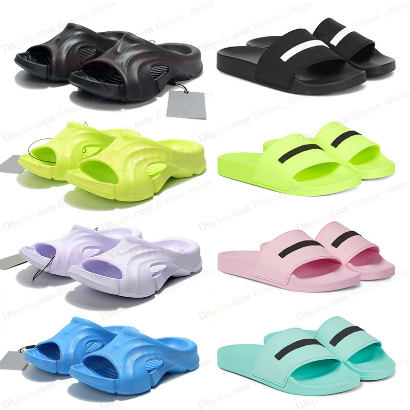 

2022 Fashion Slippers Pool Slides Summer Beach Slipper Beige Black White Writing Lime Pink Grey White Yellow Designer Men Women Sandals US 6-12, B06
