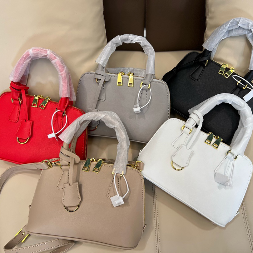 

Classic shell tote bag saffiano leather women handbag purse triangle logo crossbody zipper closure with feet detachable shoulder strap shells shoulder bags, I need see other product