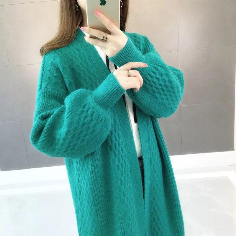 

Women's Knits & Tees Autumn Casual Cardigan 2022 Women Loose Knitting Sweater Long Knit Large Female Leisure Cashmere Sweaters CoatsWomen's, Green