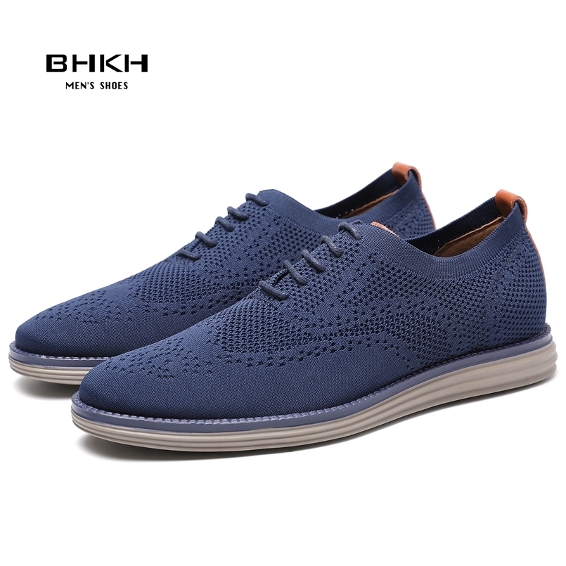 

BHKH Breathable Knitted Mesh Lightweight Smart Casual Office Work Footwear Men Shoes 220804, G8217-1