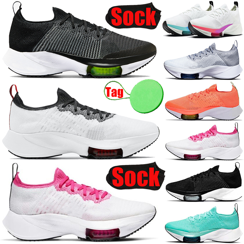 

With Sock Tag Zoom Tempo NEXT% fly knit running shoes pegasus for mens womens zoomx type Pure Platinum Barely Volt men trainers sports sneakers runners Promotion, #10 white racer blue 40-45