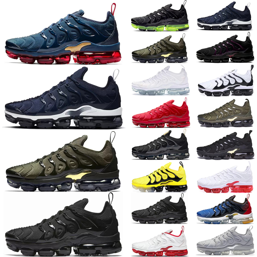 

tn Plus Running Shoes for men big size 12 13 46 47 triple Black Bubblegum Yolk Cherry Cool Grey Neon Olive Pure Platinum Dark Blue Mens Sports Trainers Sneakers man, # 7